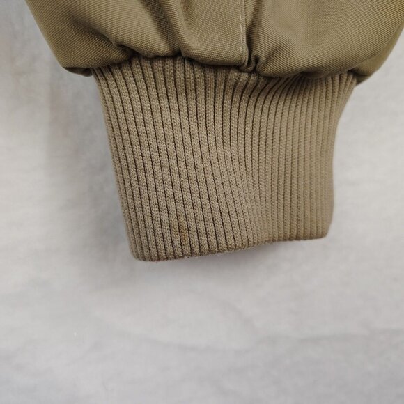 VTG IZOD Lacoste Jacket Mens X-Large Tan Beige Bomber with Logo - Picture 8 of 13